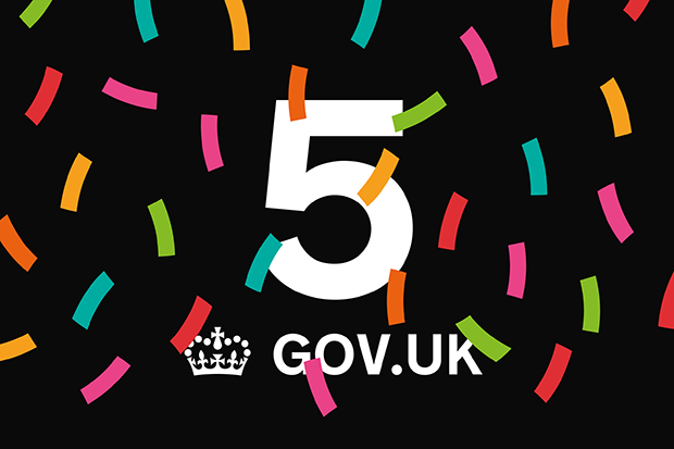 Graphic saying 'GOV.UK is 5'