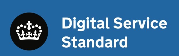 Image of crown and the words Digital Service Standard on blue background