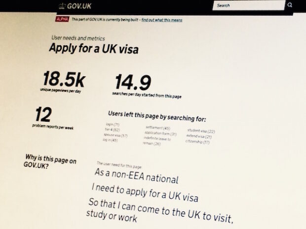 Image of the "Apply for a UK Visa" info page