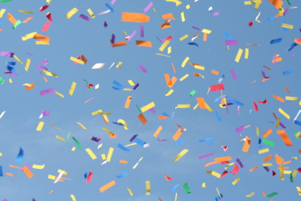 Picture of confetti in the sky
