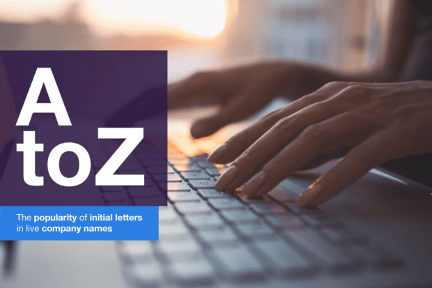 A to Z - the popularity of initial letters in live company names.