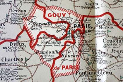 Répartition et emplacement des troupes de l’armée française (Troop Distribution and Positions of the French Army), 1905 Detail of Paris 