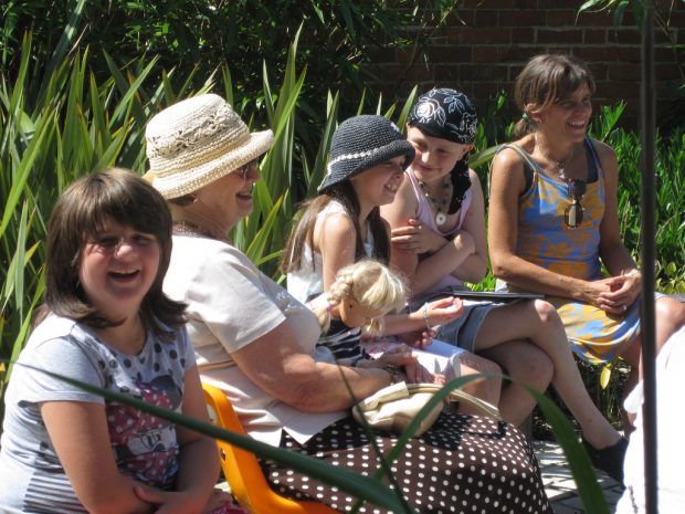 People enjoying a poetry event at The Hayridge in Cullompton. Photo credit: Libraries Unlimited