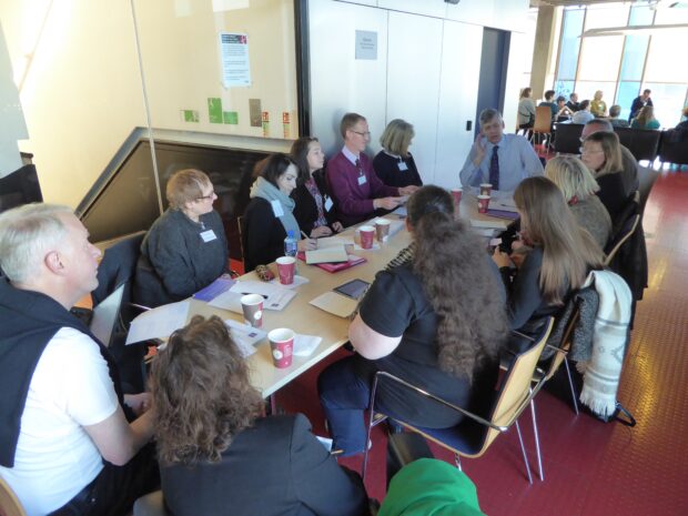 Jonathan Lindley leading a mutuals workshops in Whitechapel Ideas Store