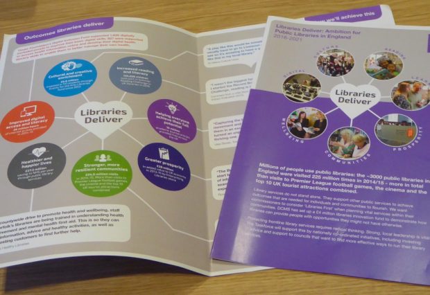 Libraries Deliver: Ambition 4 page brochure. Image credit: Julia Chandler/Libraries Taskforce