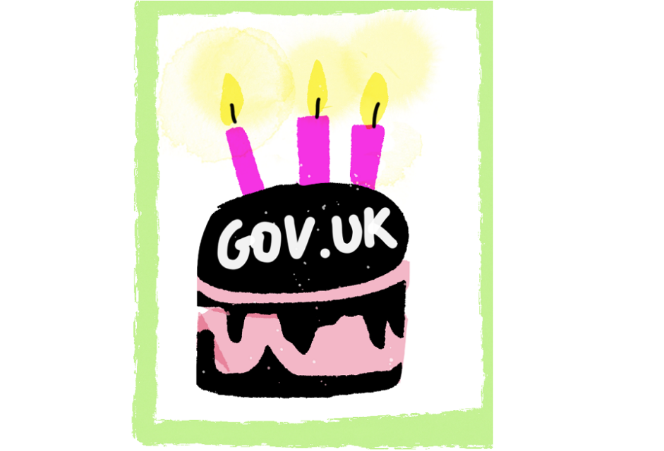 GOV.UK birthday cake.