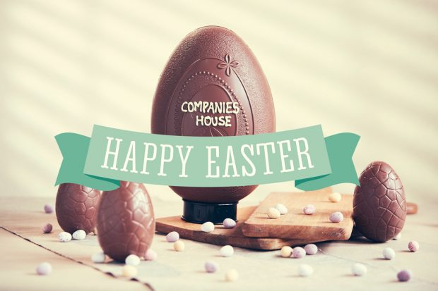 Easter egg with Companies House banner