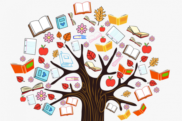 Tree of knowledge - a tree filled with books instead of leaves