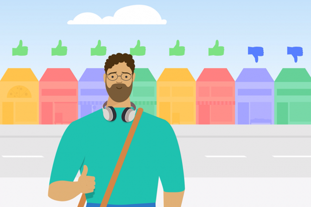 A screenshot of our thumbs-up Dave character from our online animation.