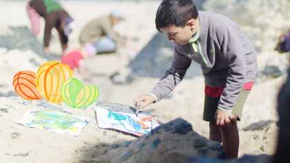 Make a wave painting activity