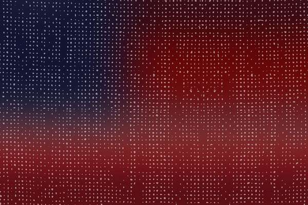 An image that shows the American flag as appearing, there are not yet lines formed, but dots that show the coming of America.