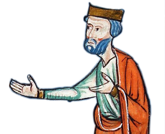 Detail from illuminated manuscript page of Domesday Abbreviato