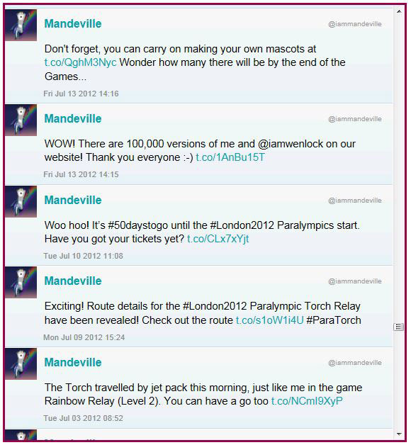 Image of @iammandeville Twitter feed in UK Government Web Archive