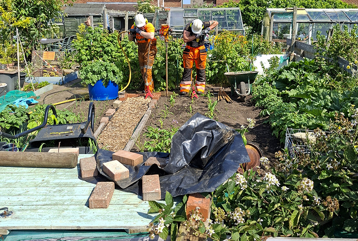 Sinkhole at North Tyneside allotments.