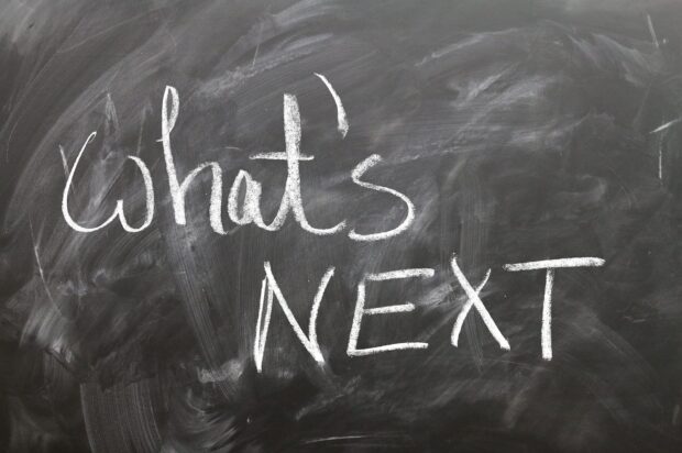 ''What's NEXT'' written on blackboard