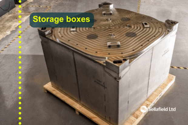 Stainless steel storage boxes for radioactive waste at Sellafield