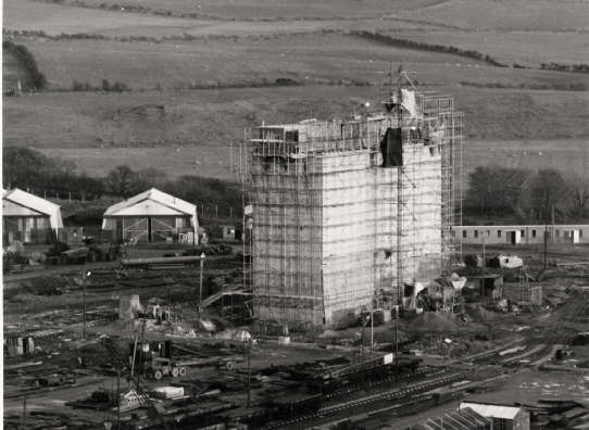 Archive image of the Pile Fuel Cladding Silo at Sellafield