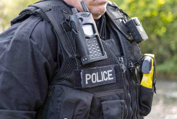 UK police officer with his body camera