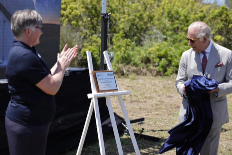 The King unveiling the plaque for Project NOVA in Bermuda. Credit: Government of Bermuda.
