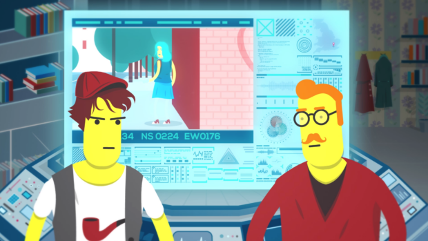 Film animation of Sherlock and John still image.