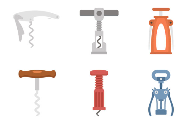 A selection of colourful corkscrews, drawn in a corkscrew style.