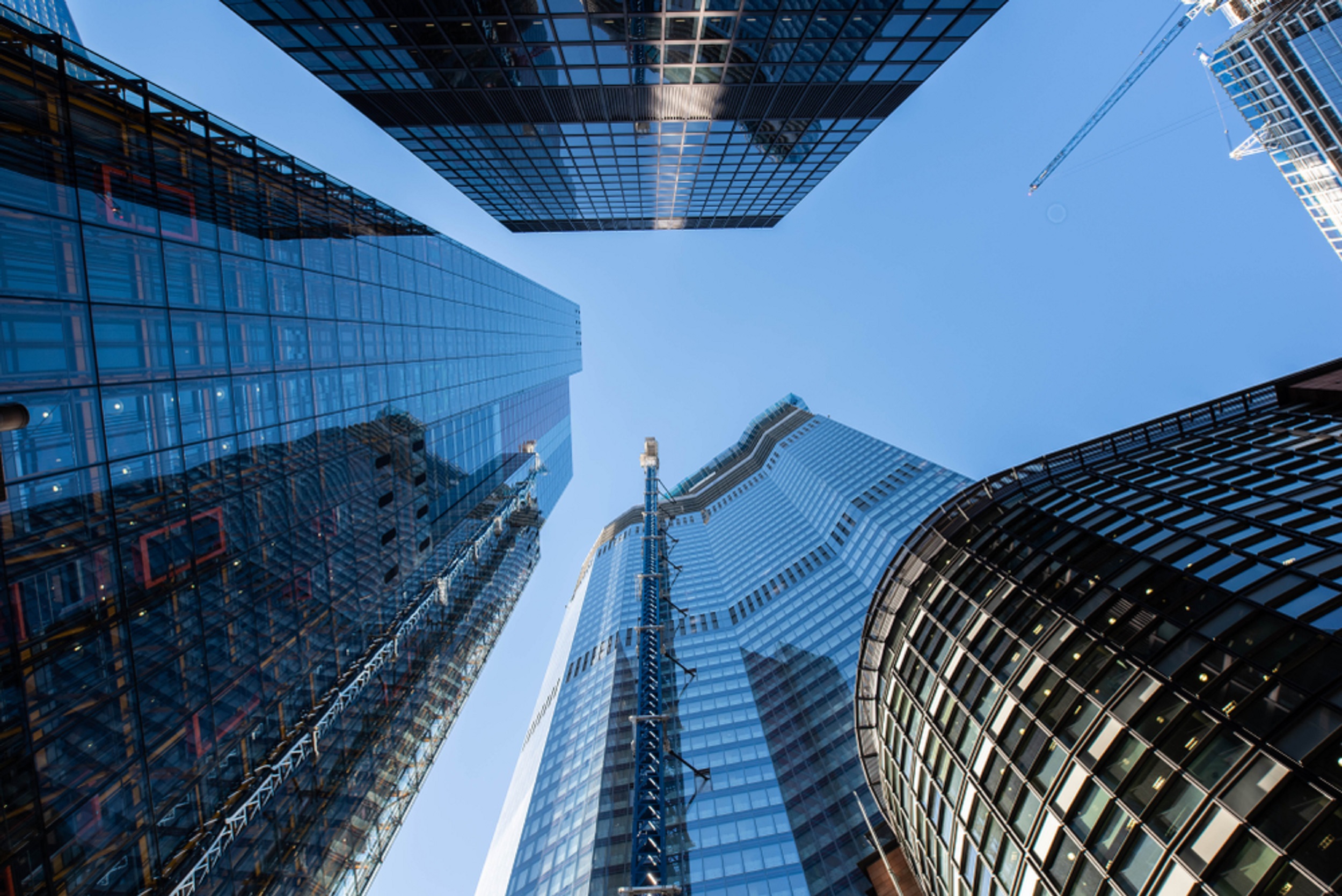 View of skyscrapers from the ground