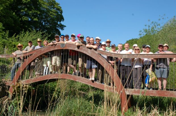 Team on a bridge
