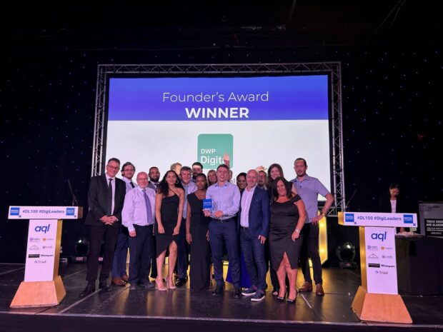 DWP Digital colleagues celebrating winning the Founders Award.