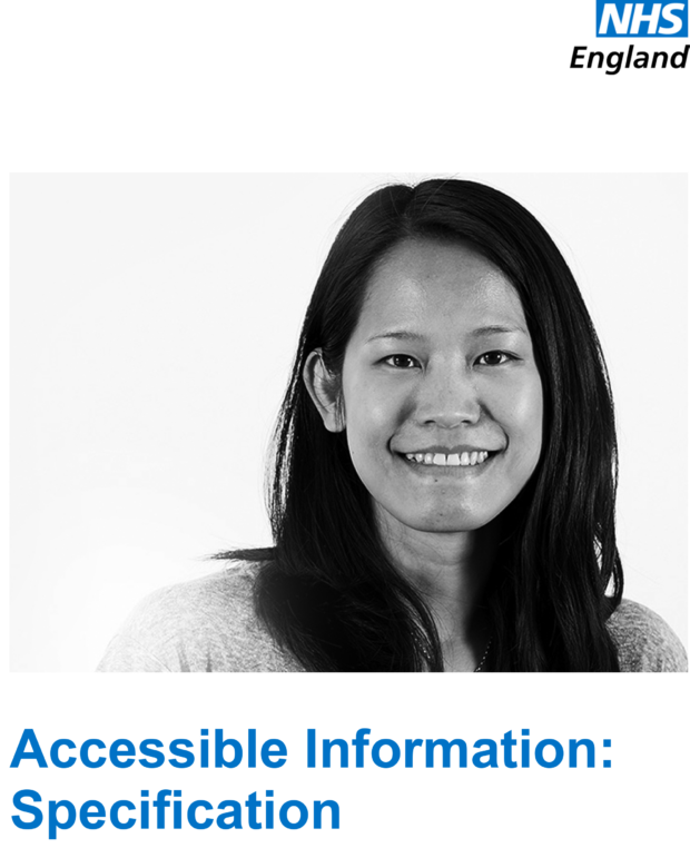 The accessible information specification front cover