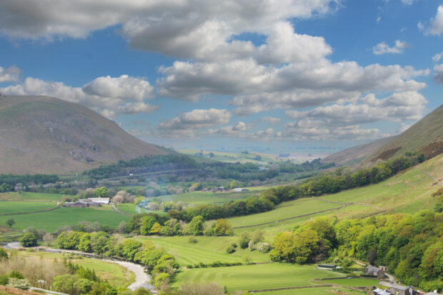 Farmland in a valley