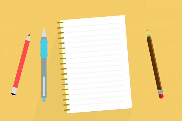Pad of paper, alongside stationary