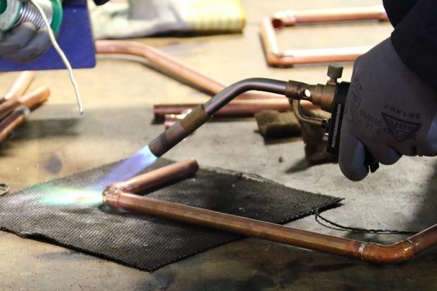 Welding a pipe