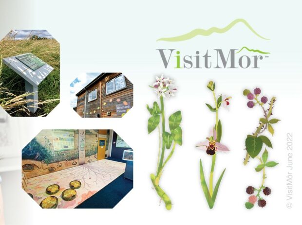 Plants Visit Mor outside visitor centre signpost woman