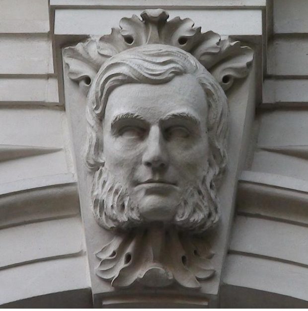 Stone carving of Bennet Woodcroft