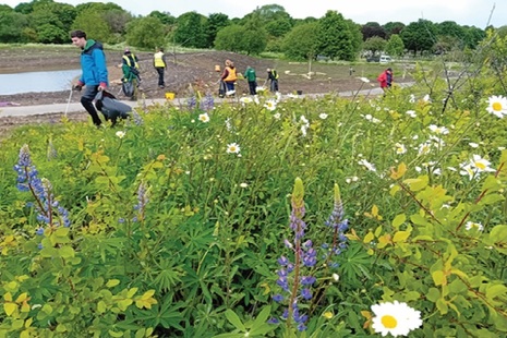 Community group maintaining a local flood risk asset