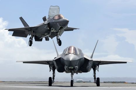 F-35B Lightning Jet pilots operate from HMS Queen Elizabeth