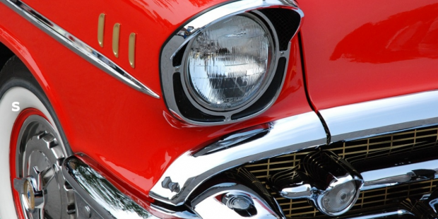 close-up of red car
