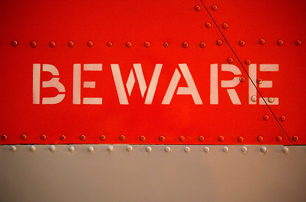Beware sign used under licence from ING image