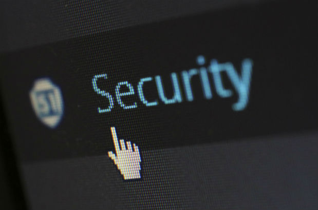 An tab on a computer screen labelled 'security' with the cursor about to click on it