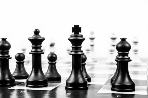 Chess pieces on chessboard