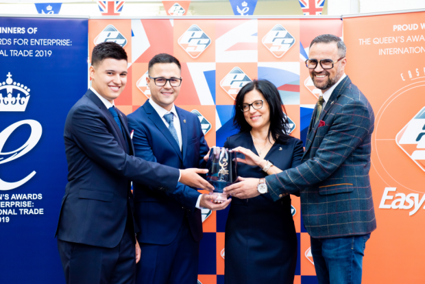 The EasySkinz team with their Queen’s Award for Enterprise.