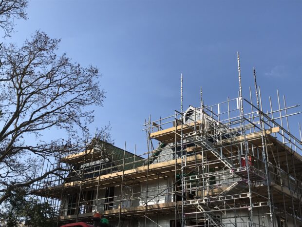 Homes England building site under construction