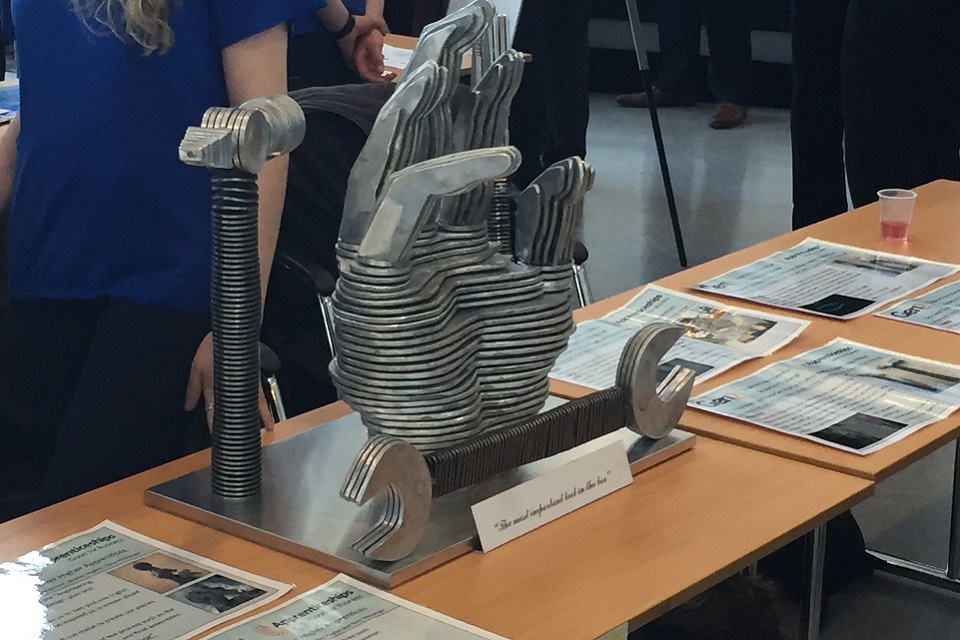 Sculpture created by team of apprentices as part of Gen2 National Apprenticeship Week Challenge 2016
