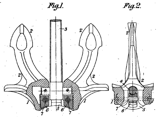 A patent drawing for the Olympic class anchor