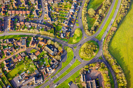 Aerial view of urban area