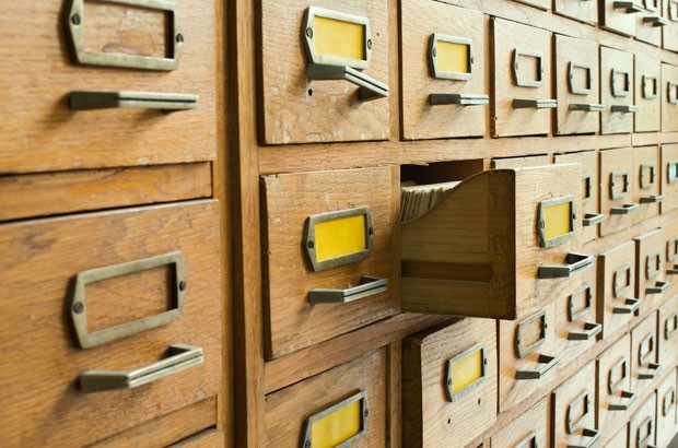 Image of old archive drawers.