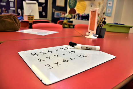 Whiteboard with maths equations