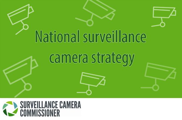 Infographic of CCTV cameras with the words 'National Surveillance Camera Strategy'