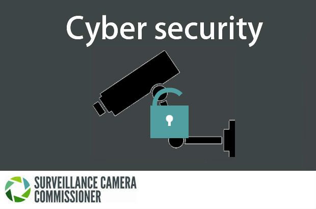 CCTV camera and padlock image saying 'cyber security'