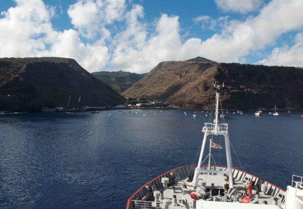 The James Clark Ross in St Helena during the 2018 BAS/Blue Belt Programme research cruise